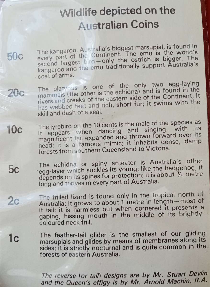 Nice 1980 Australia uncirculated set in red wallet (Wildlife on coins)