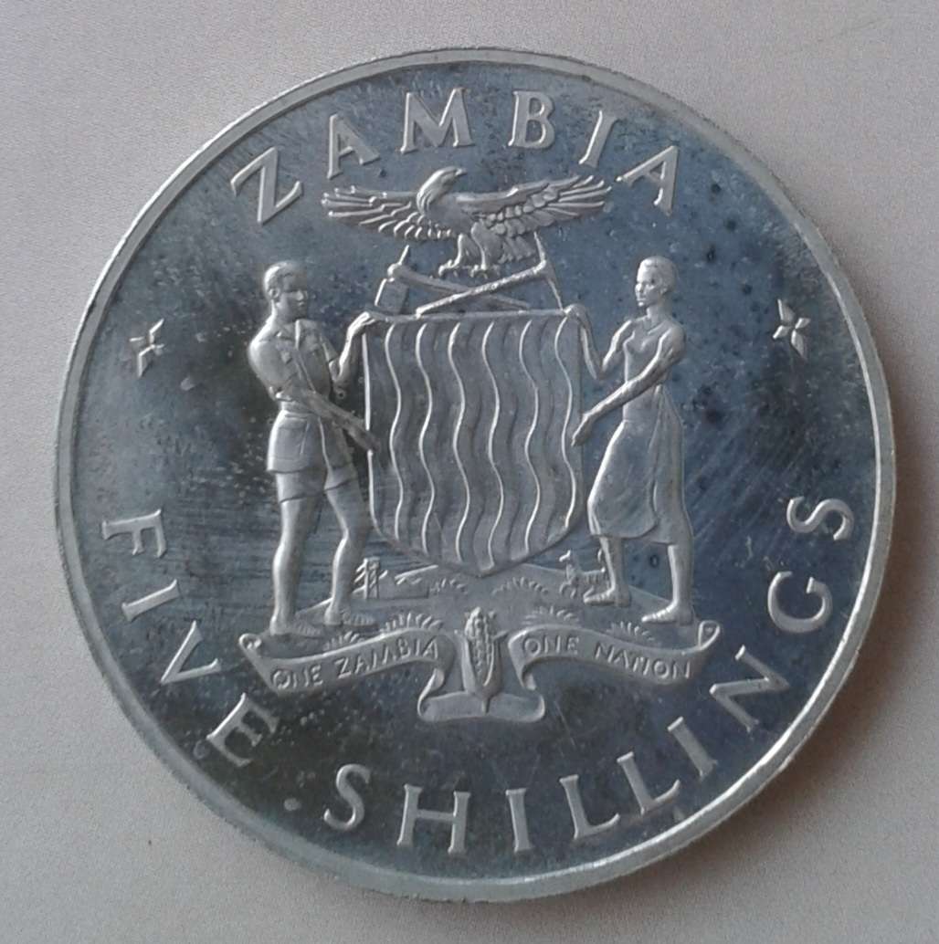 Zambia 1965 proof crown in original box (mintage: 20000).
