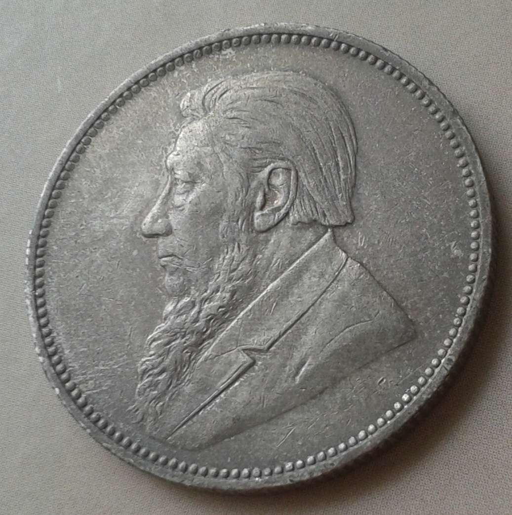 Nice 1896 ZAR Kruger silver 2 Shillings in XF