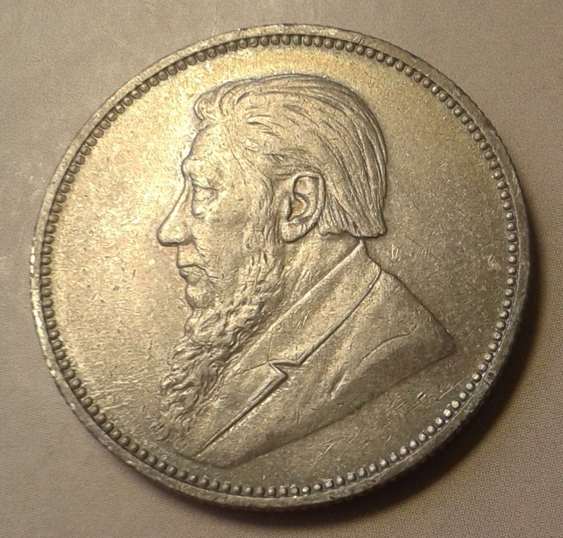 Nice 1896 ZAR Kruger silver 2 Shillings in XF