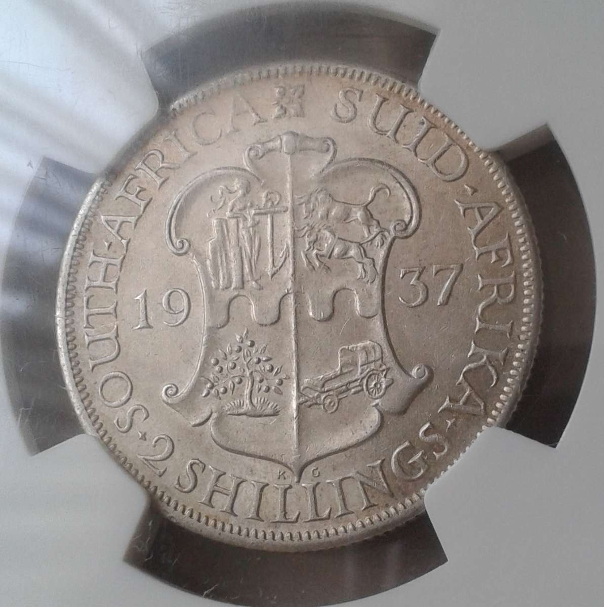 1937 Union silver 2 Shillings NGC AU50
