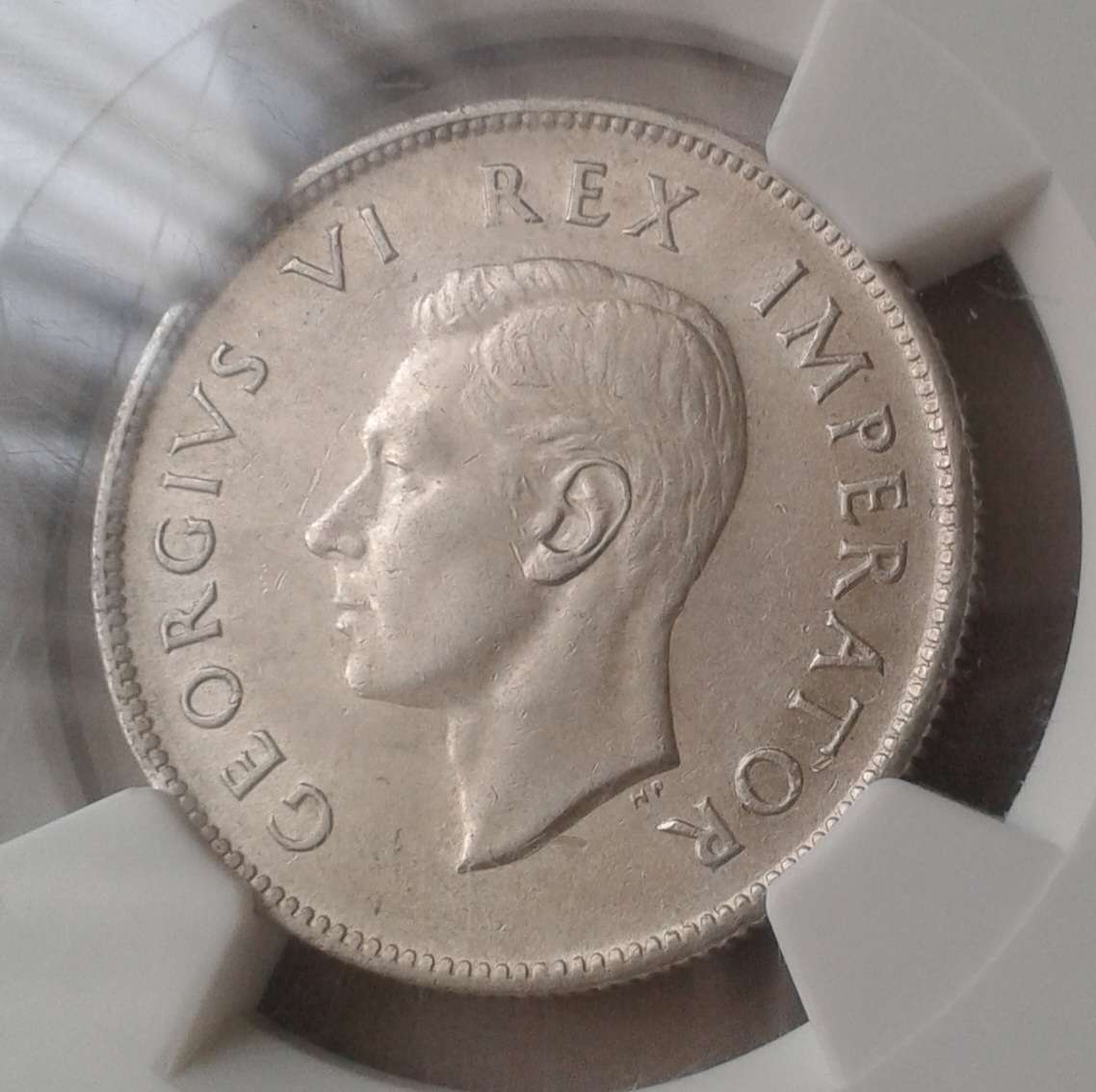 1937 Union silver 2 Shillings NGC AU50
