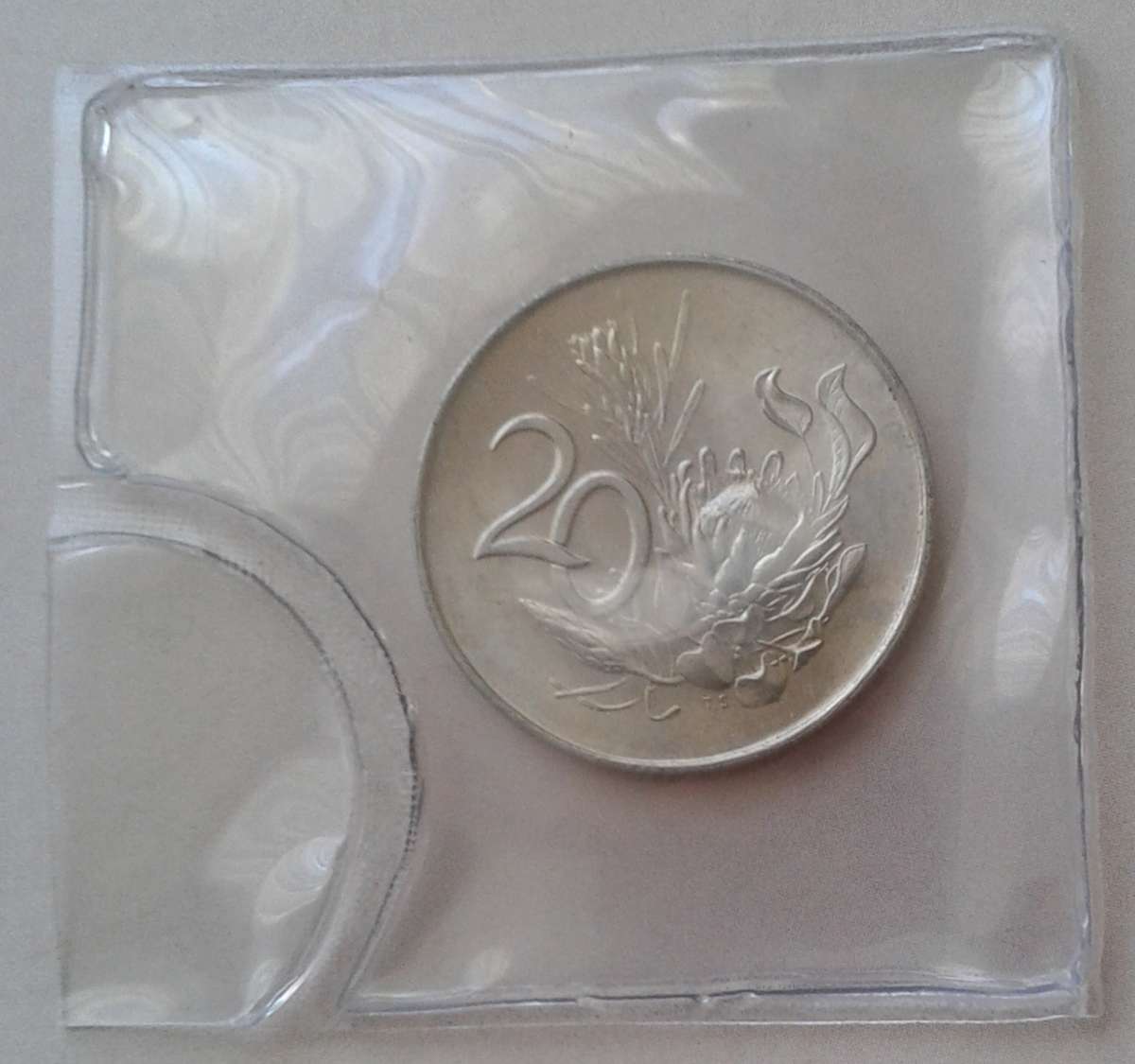 1968 Afrikaans uncirculated nickel 20c (Pres.Swart) - Lower mintage