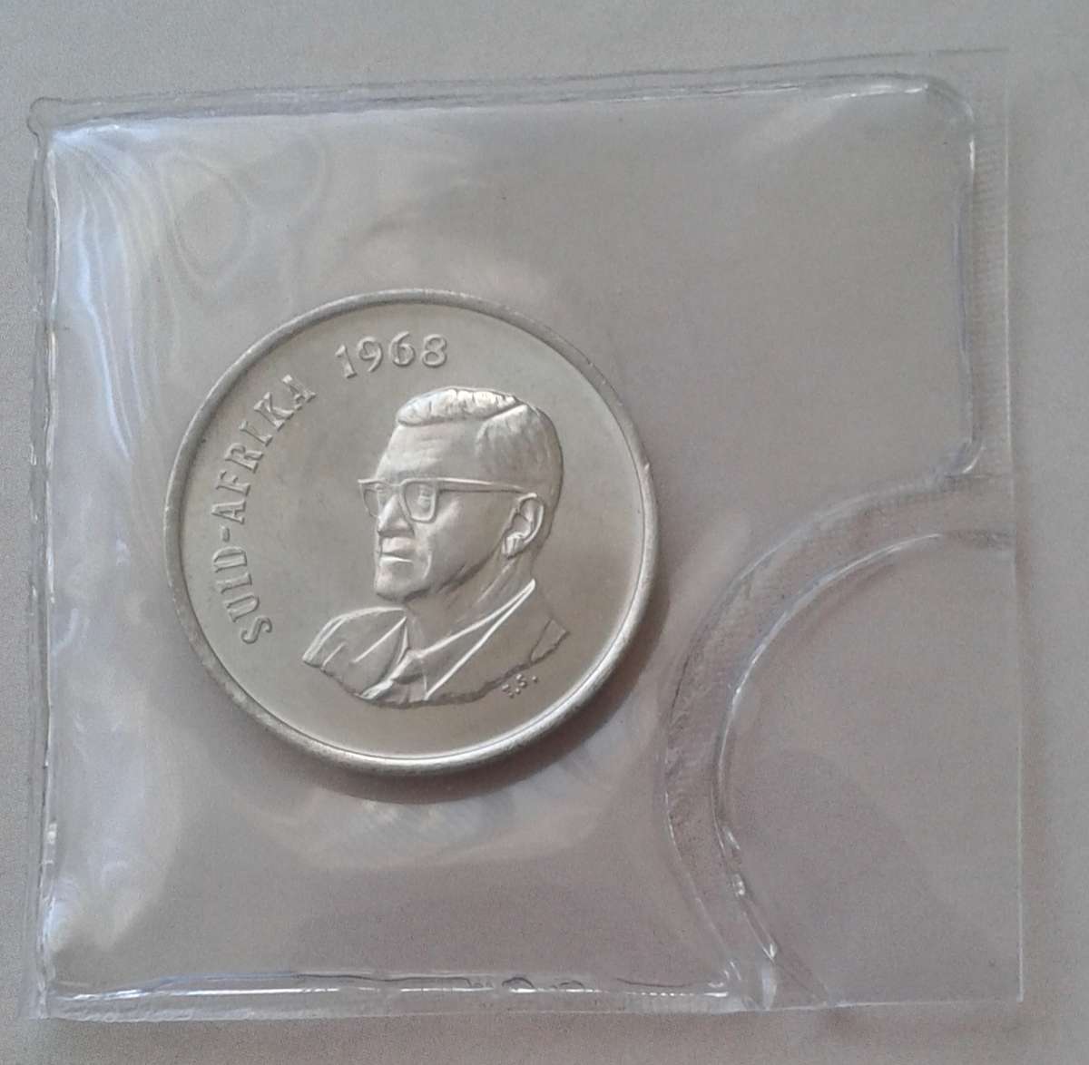 1968 Afrikaans uncirculated nickel 20c (Pres.Swart) - Lower mintage