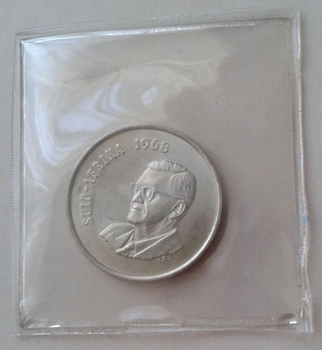 Uncirculated 1968 Afrikaans nickel 20c (Pres.Swart) - Lower mintage