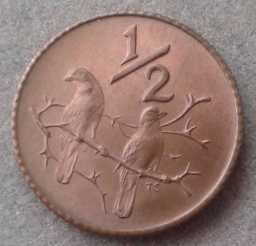 Scarcer 1975 uncirculated 1/2c (mintage: 20000)