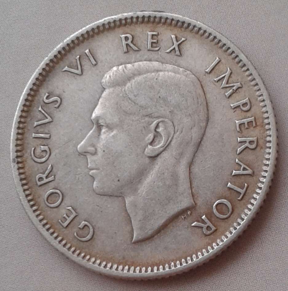 Union 1937 silver shilling.