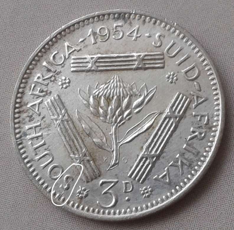 Decent 1954 union silver tickey with reverse & obverse die crack