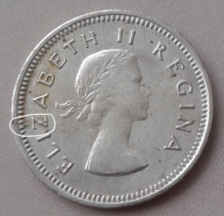 Decent 1954 union silver tickey with reverse & obverse die crack