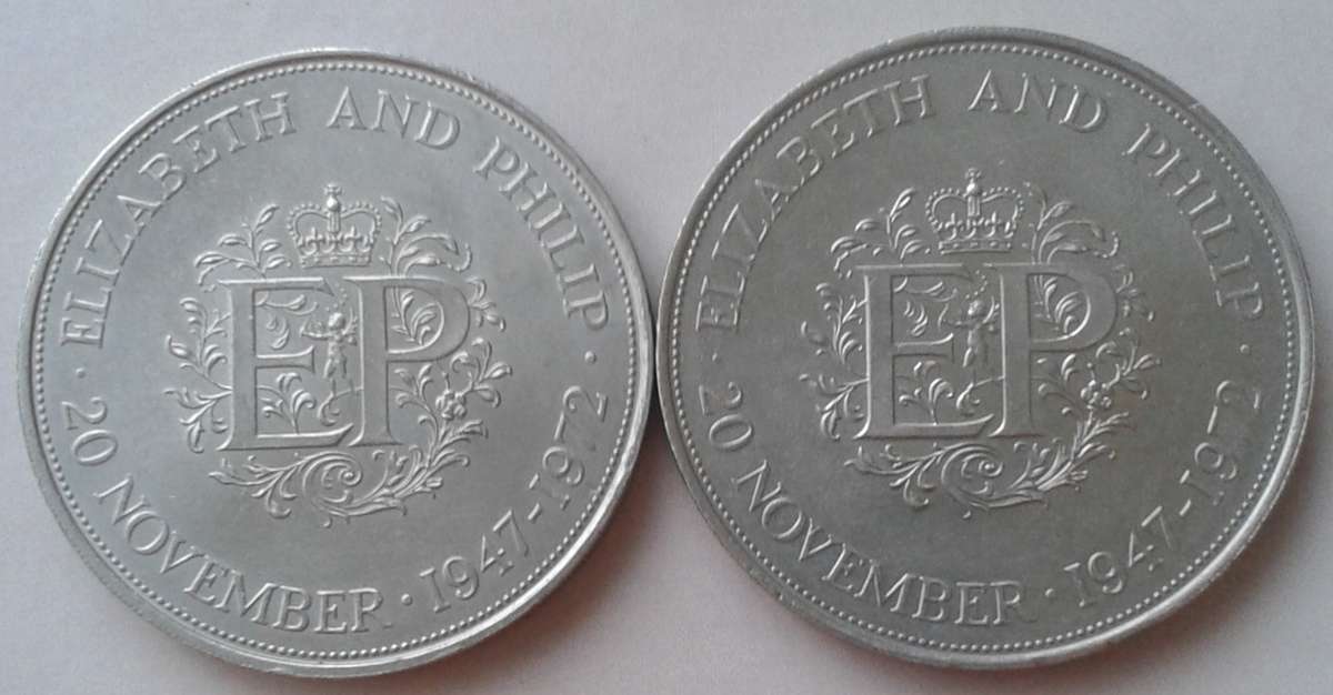 1972 Elizabeth & Philip silver wedding british crown