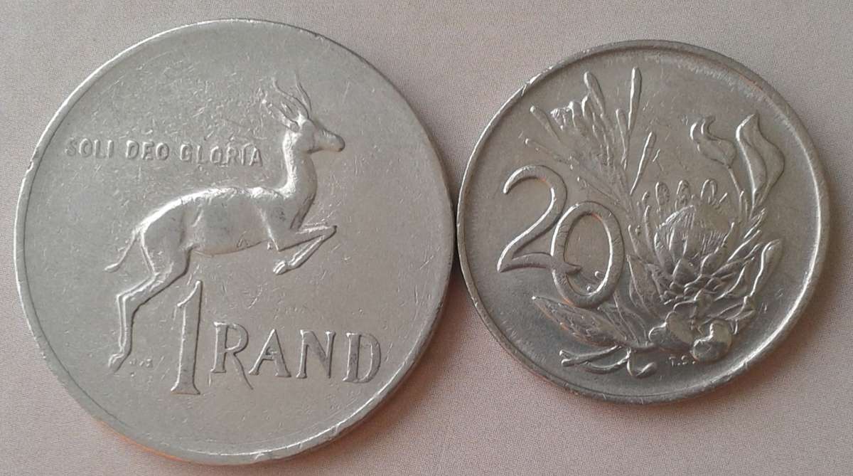1982 Republic nickel R1 and 20c