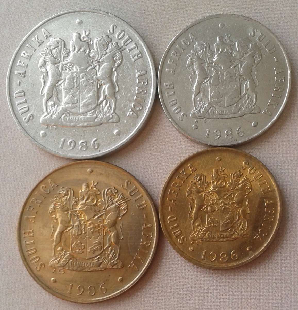 1986 Republic set of x4 coins (20c-1c)