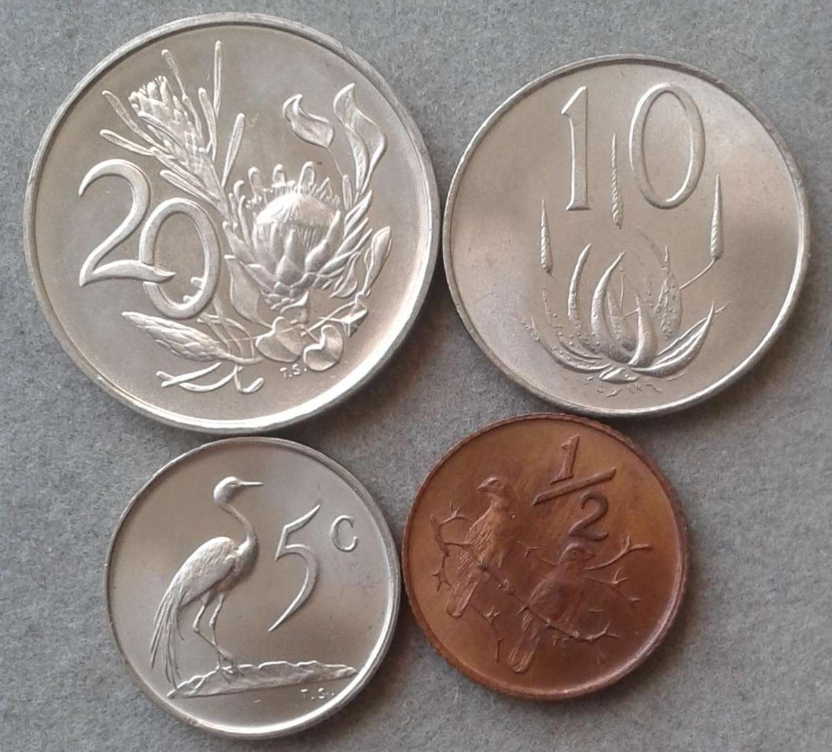 1970 Uncirculated 20c-1/2c (4 coins)