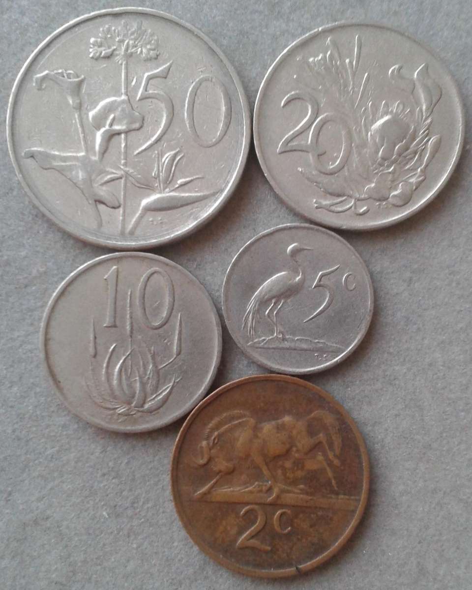 1972 Republic 50c-2c (5 coins)