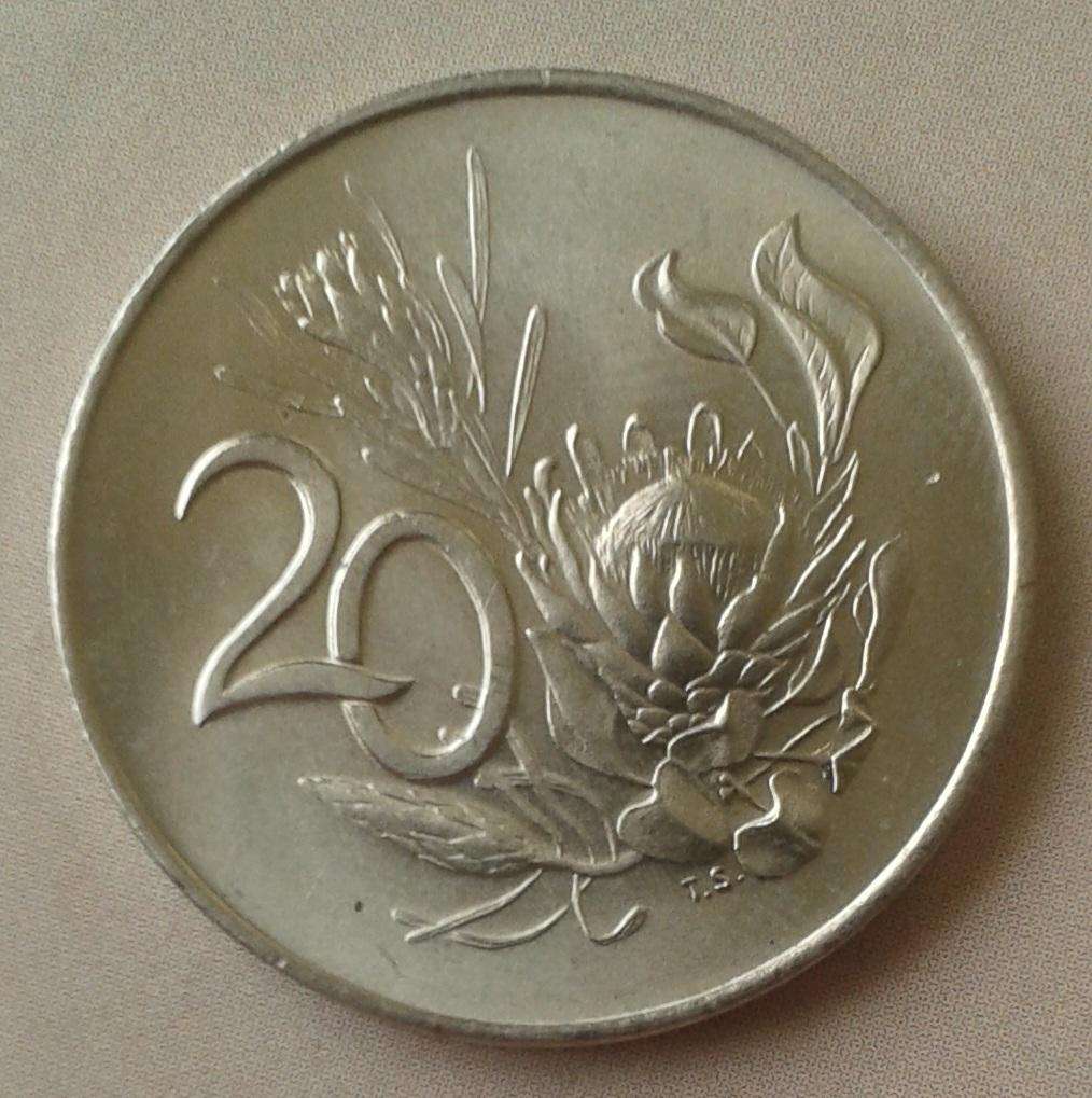 1968 English 20c (Pres.Swart) - Lower mintage.