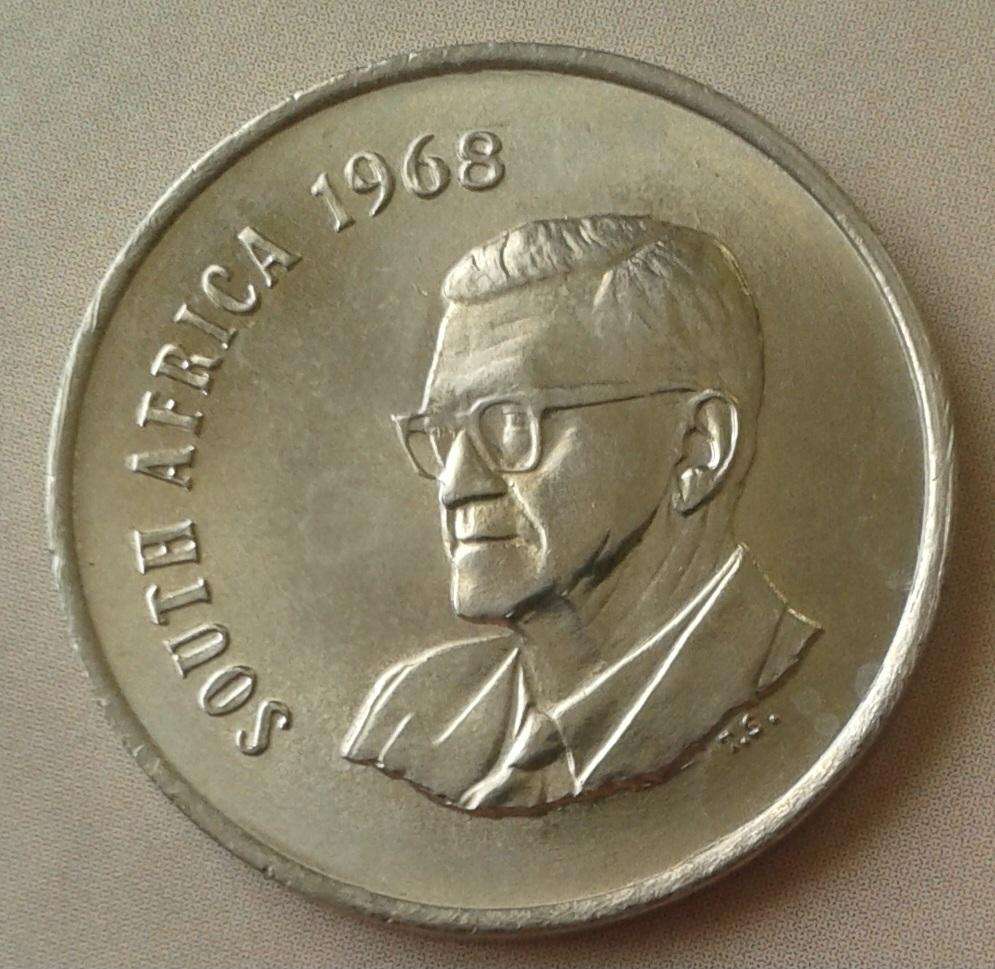 1968 English 20c (Pres.Swart) - Lower mintage.
