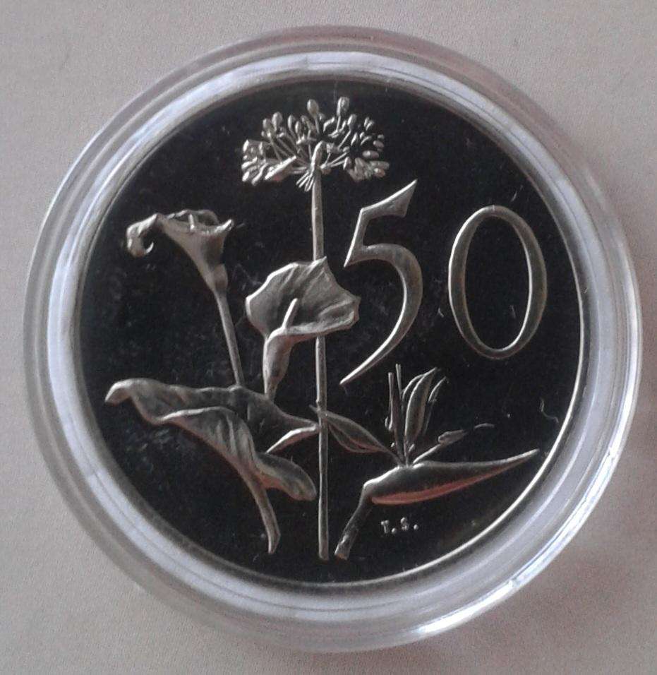 Encapsulated 1968 Afrikaans proof 50c