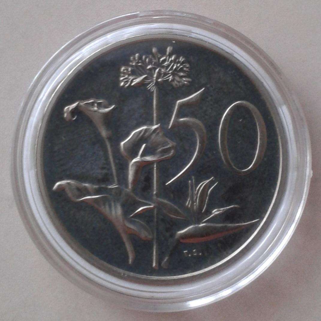 Encapsulated 1973 proof nickel 50c