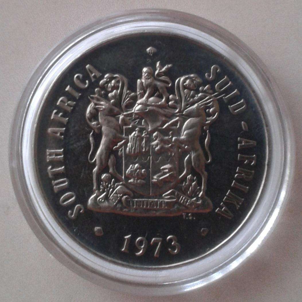 Encapsulated 1973 proof nickel 50c