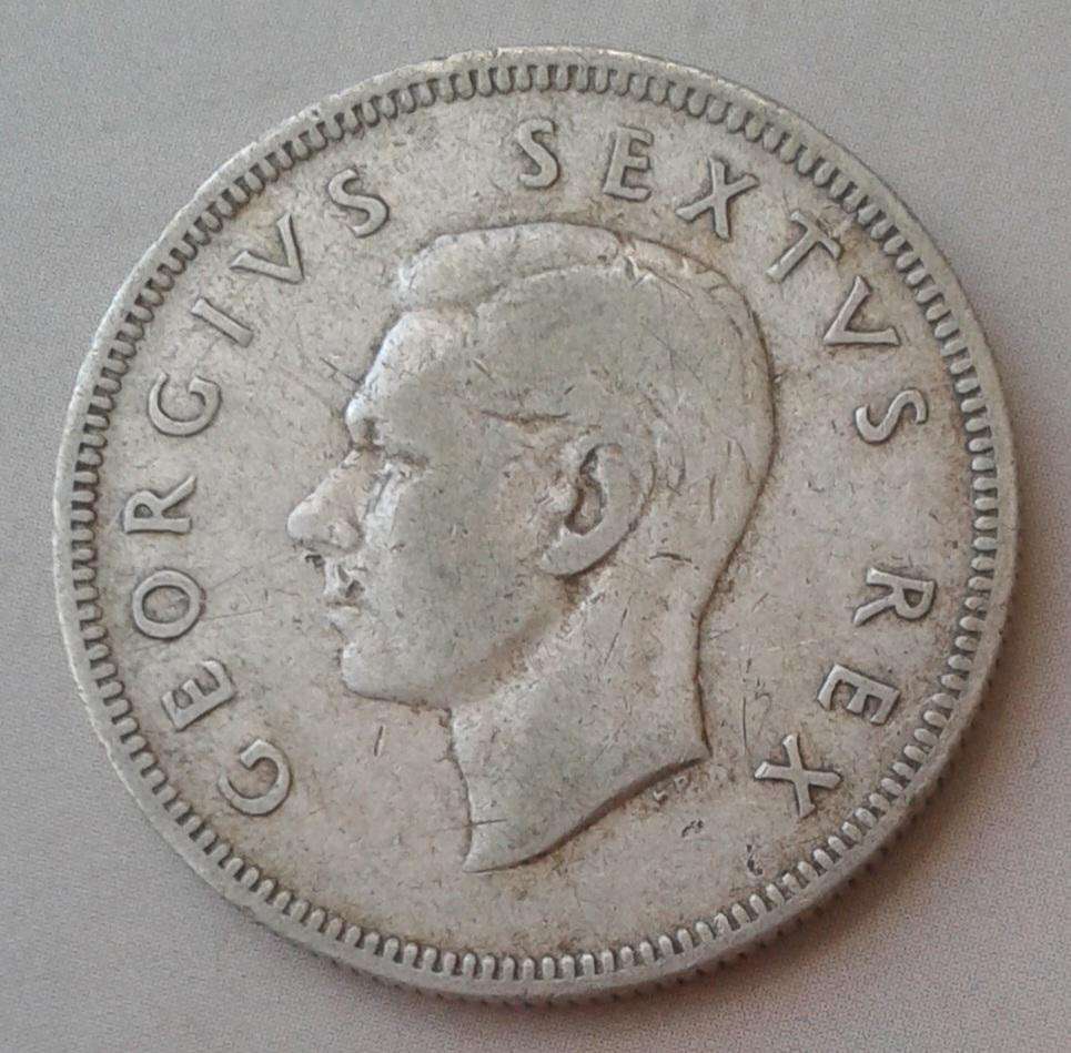 Rare 1950 union silver 2 Shillings (mintage: 4945)