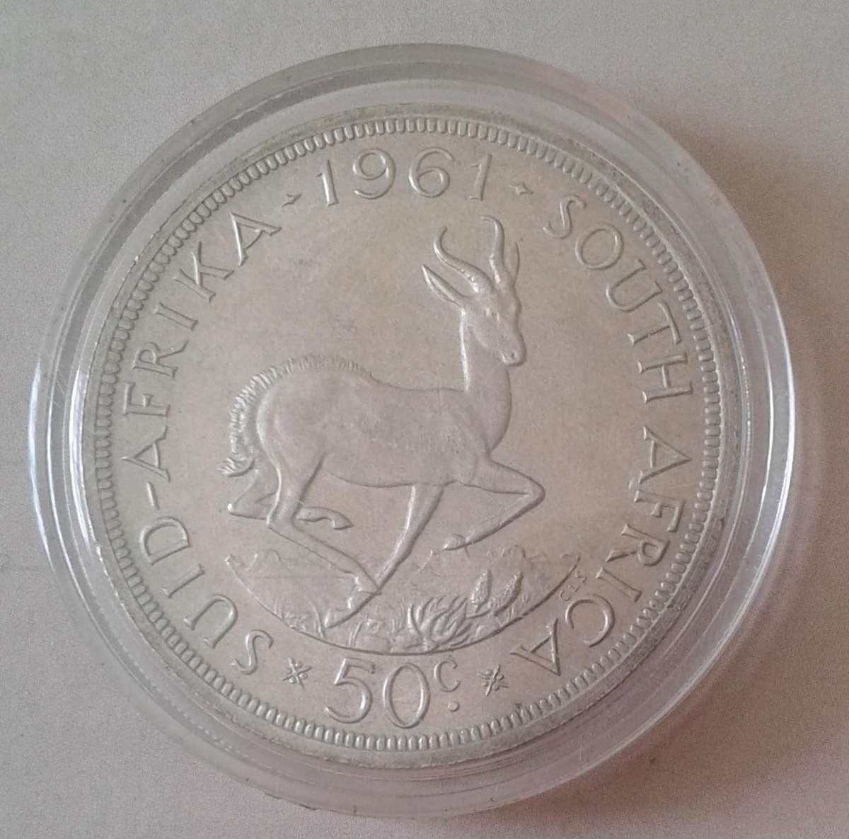 Encapsulated 1961 Republic silver 50c (Proof Like)