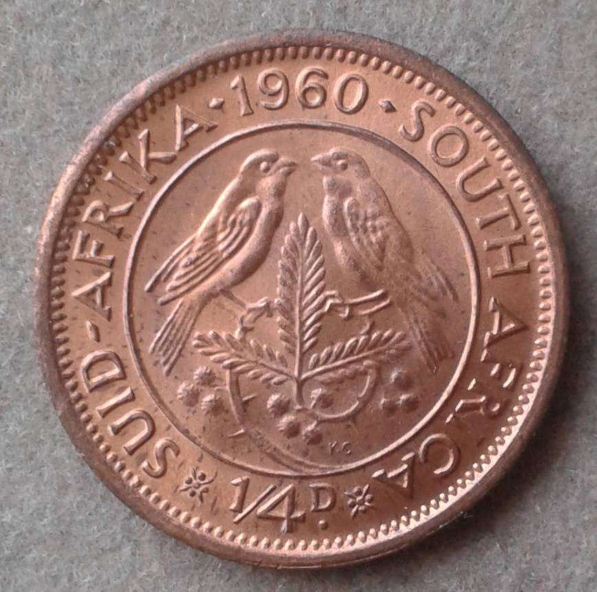 Lustrous uncirculated 1960 union 1/4 penny