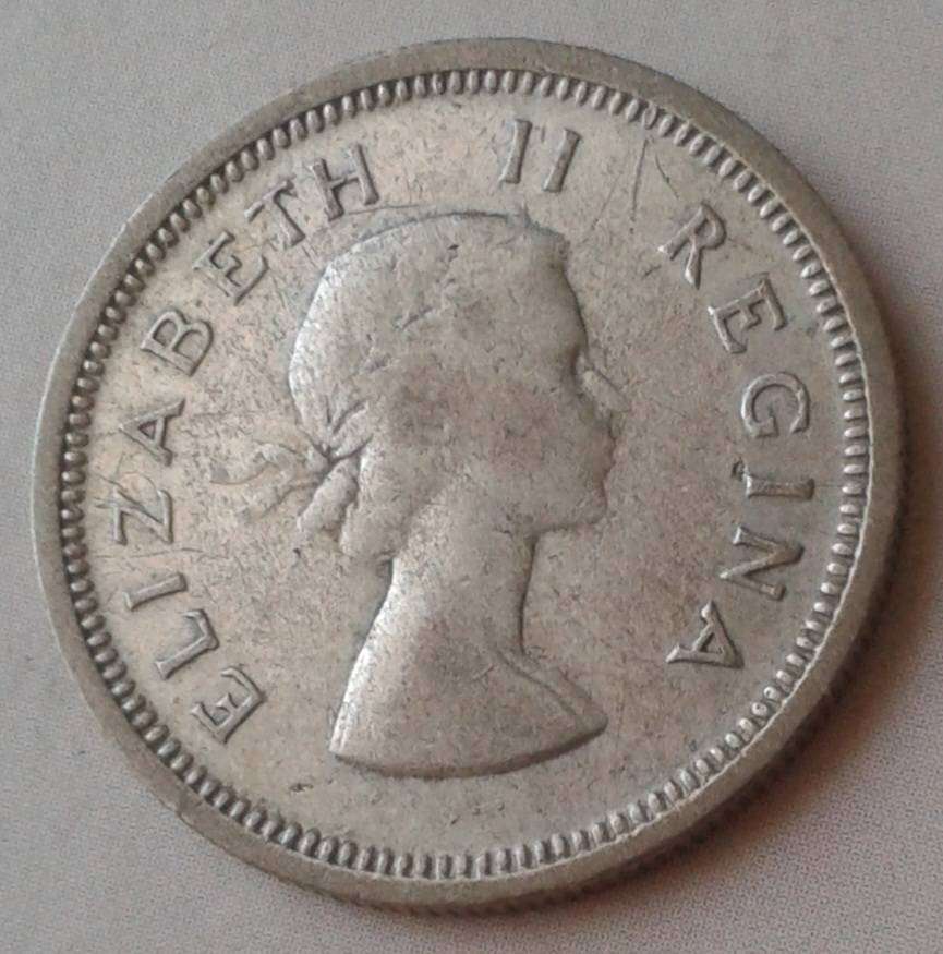 1958 Union silver shilling