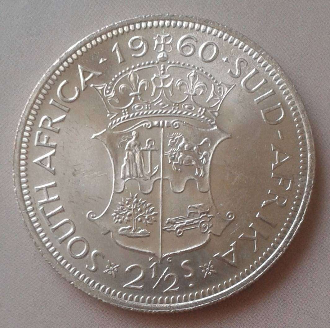1960 Union uncirculated silver 2 1/2 Shillings (mintage: 12168)