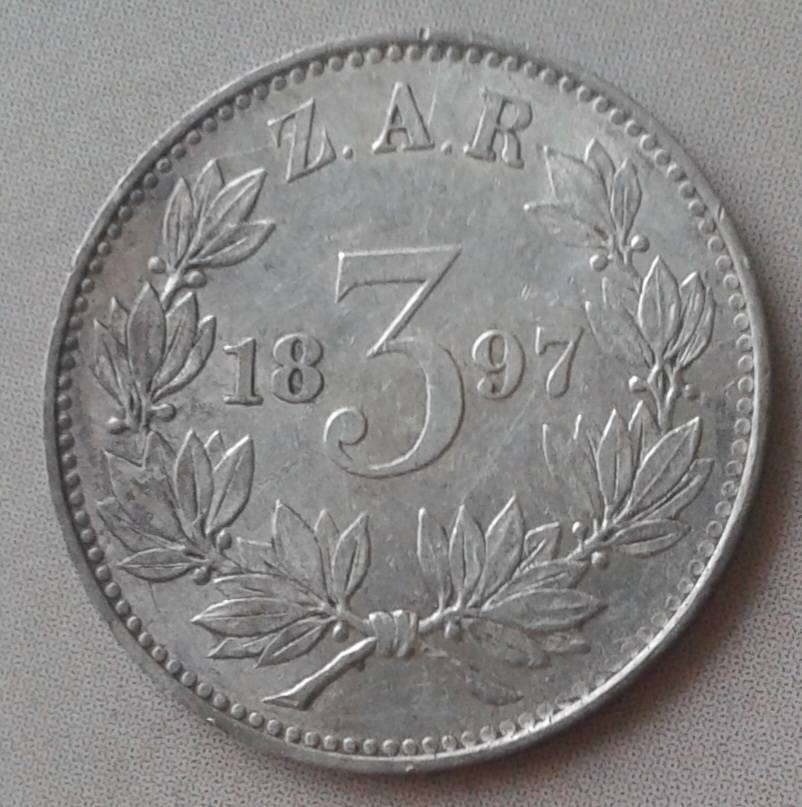 Nice 1897 ZAR Kruger silver tickey