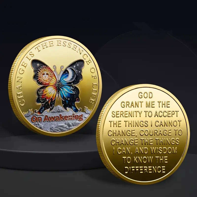 Butterfly transformation novelty coin - (40mm)