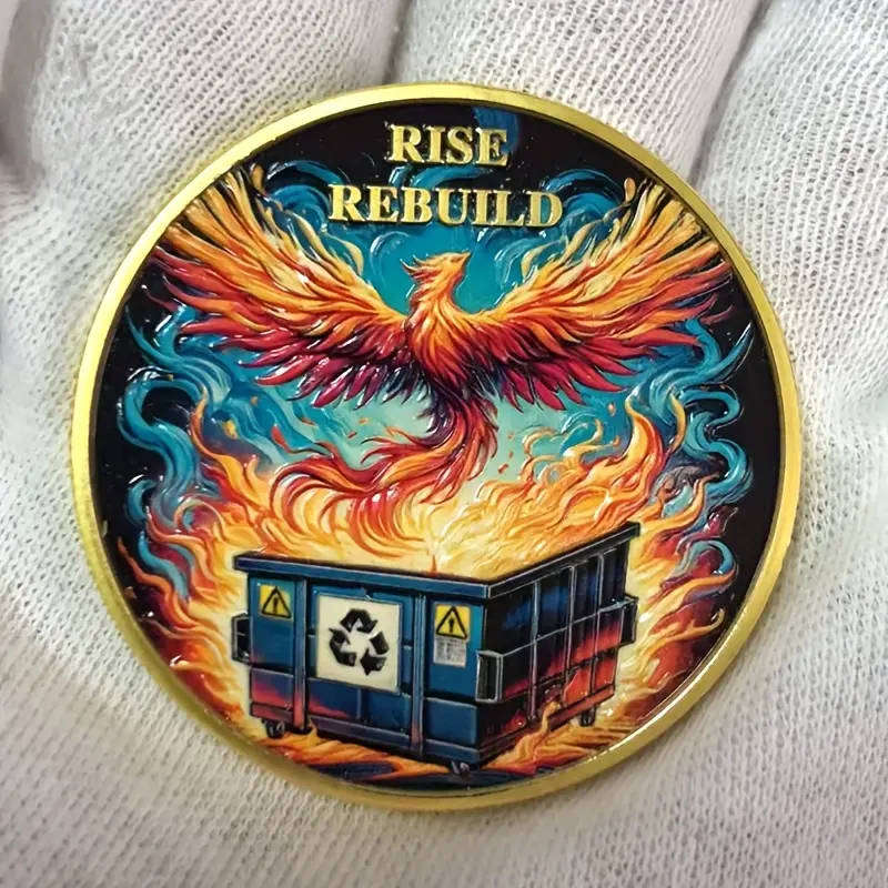 Phoenix Rise/Rebuild inspirational novelty coin- (40mm)