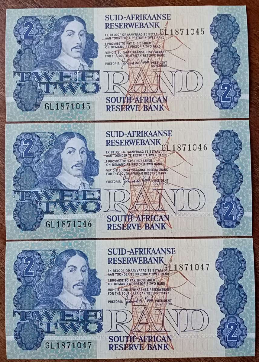Lot of x10 GPC de Kock 1980s R2 notes in sequence (Uncirculated)