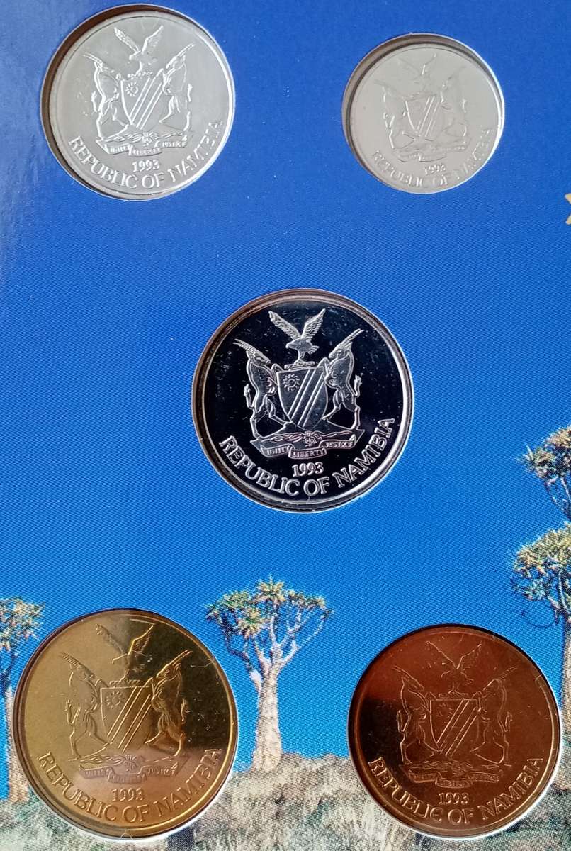 1993 Namibia first coinage uncirculated set in folder