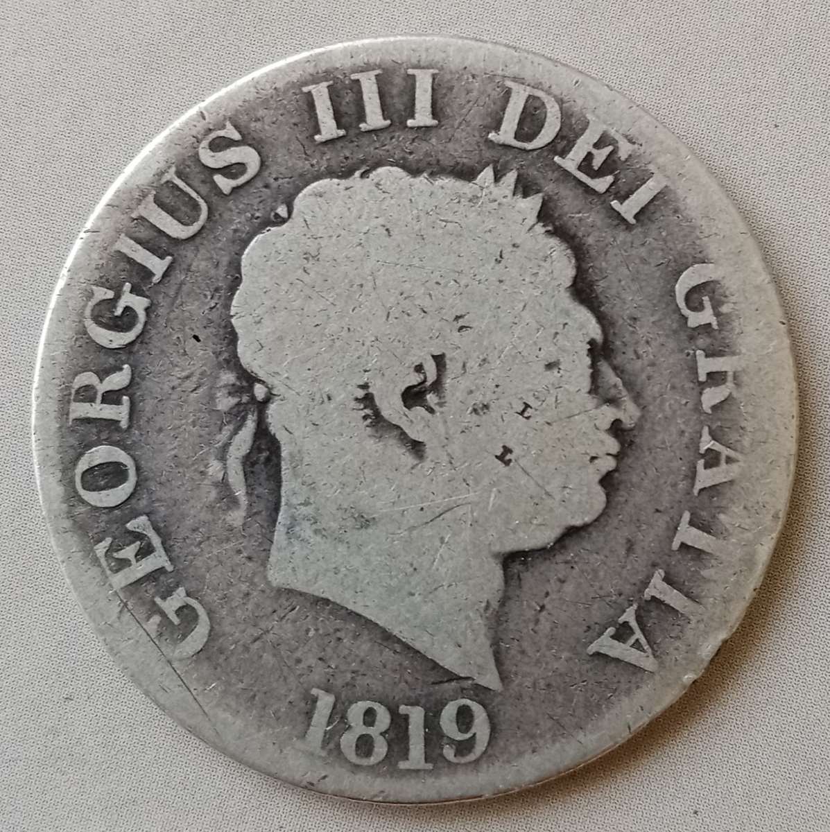 1819 British sterling silver half crown
