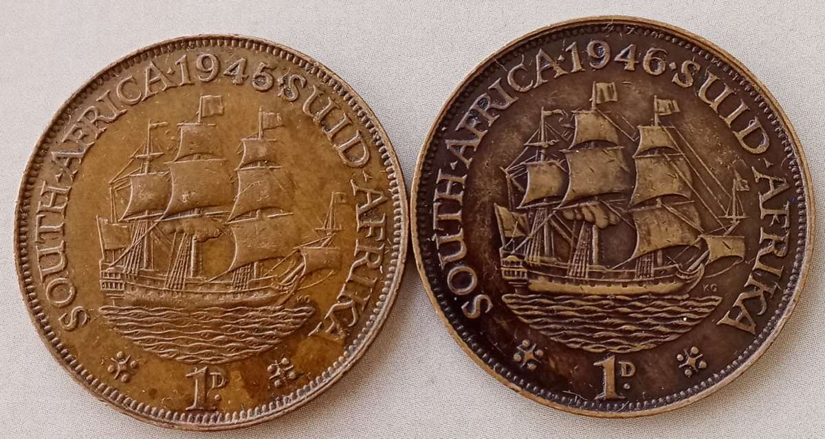 1945 and 1946  Union penny set