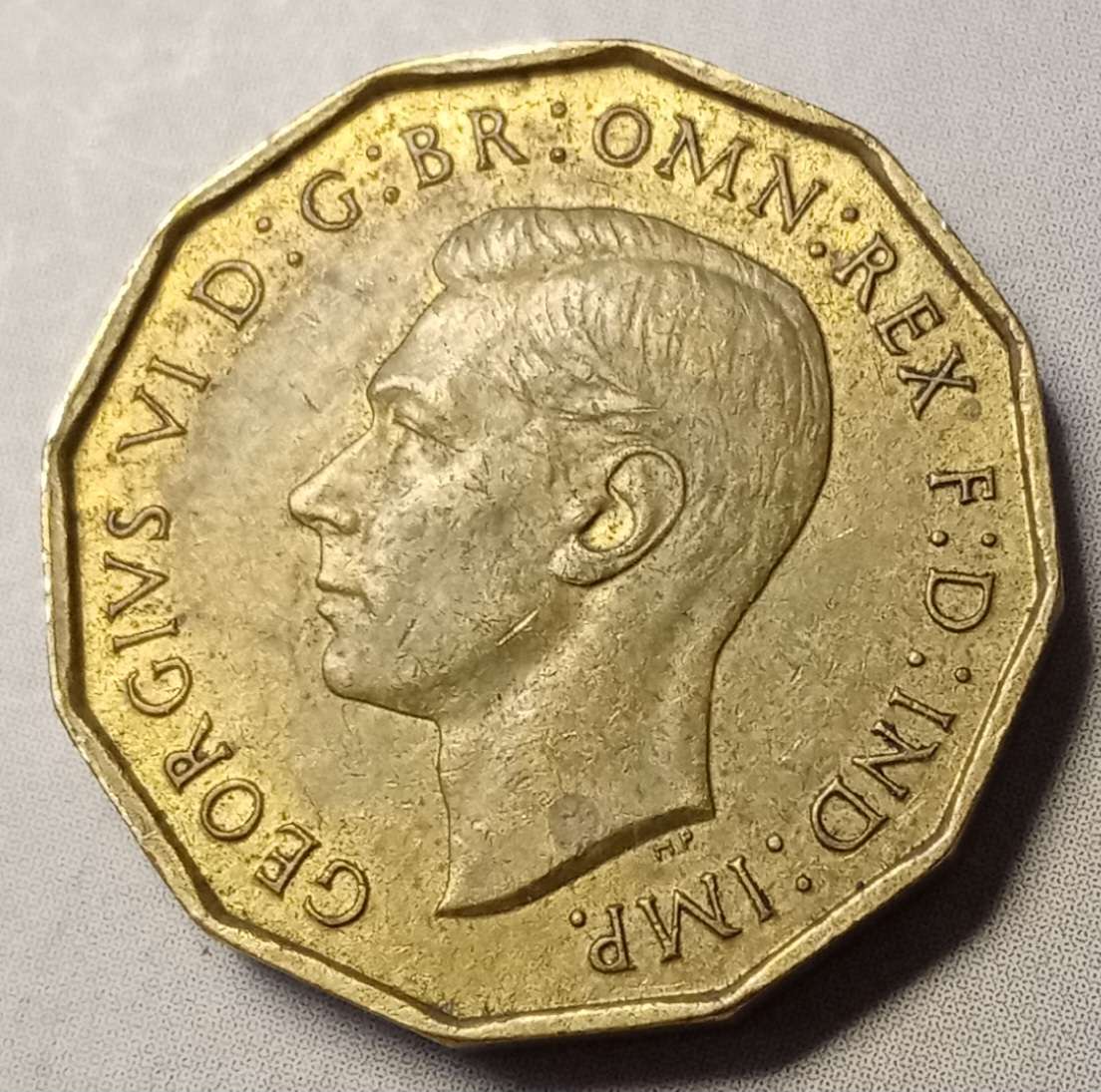 Nice 1937 British threepence