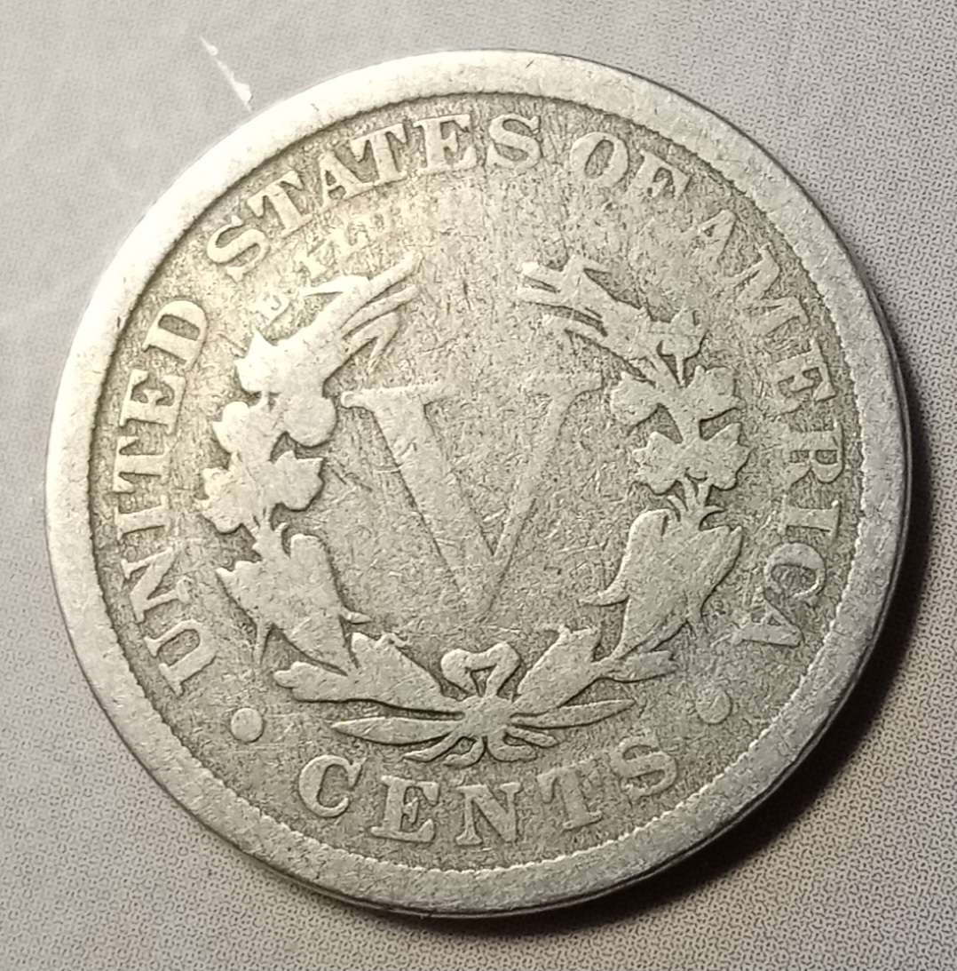 1907 USA Liberty nickel 5c with obverse error