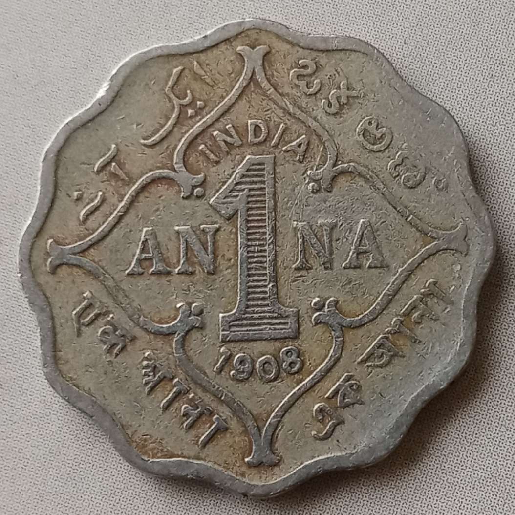 1908 India 1 Anna