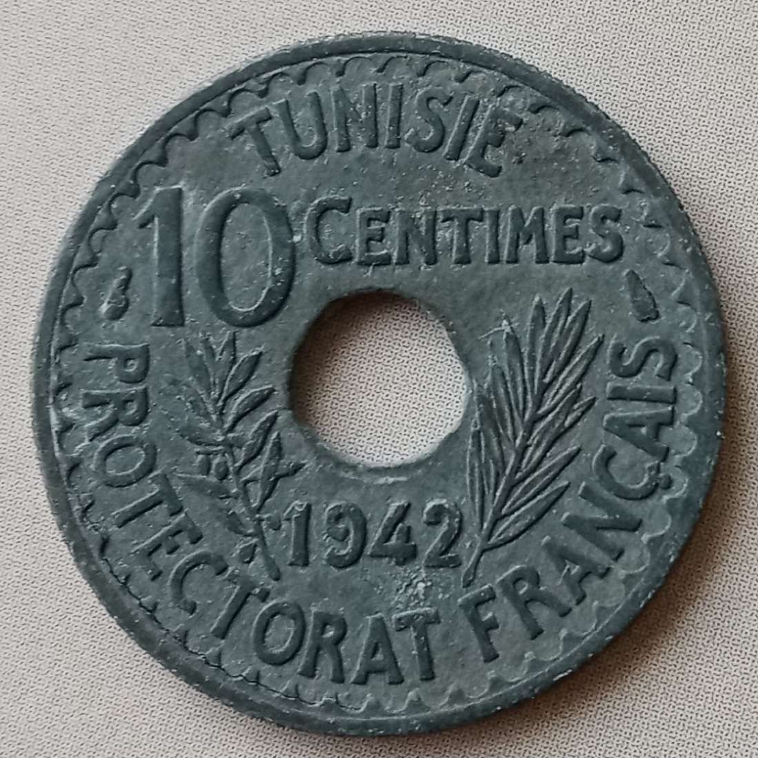 1942 Tunisia 10 Centimes