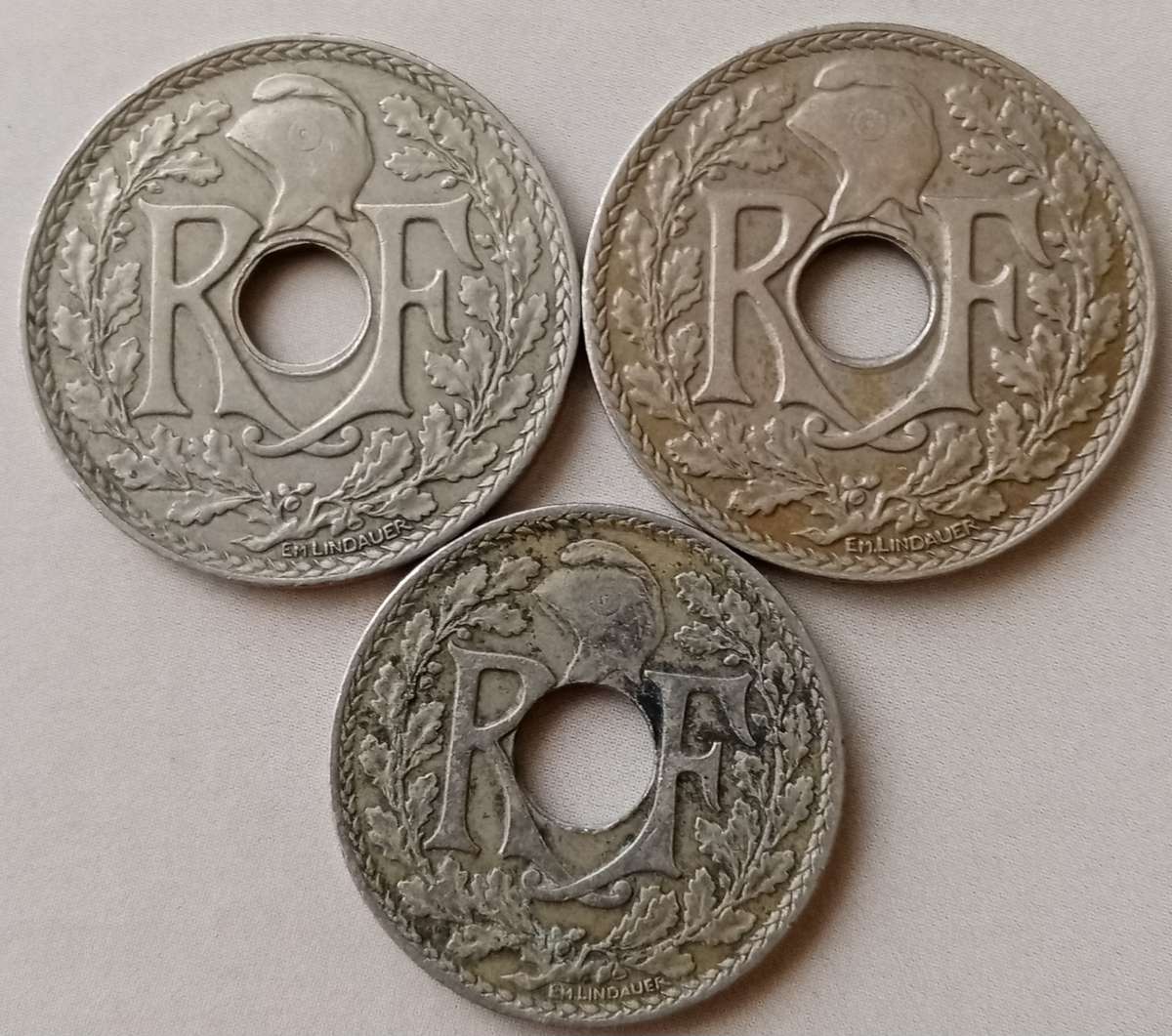 France 1927/1930 25 Centimes & 1921 10 Centimes