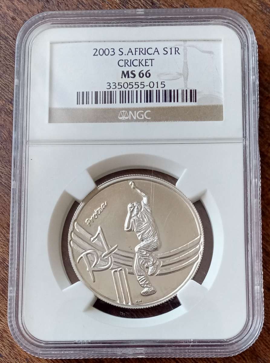 Scarce 2003 Cricket silver R1 NGC MS66 (mintage: 447)