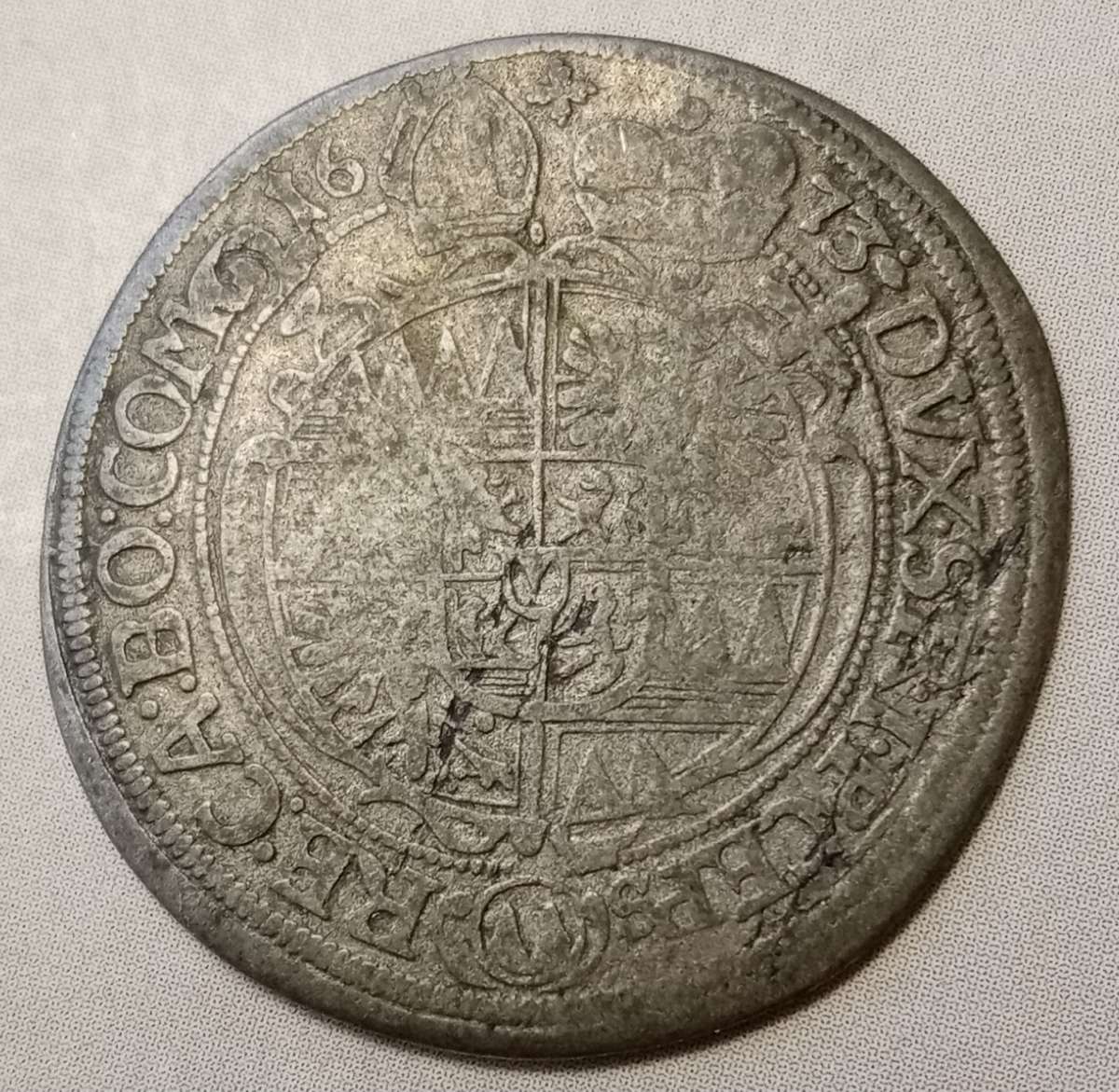 1673 Kingdom of Bohemia silver 6 Kreuzers- Charles II of Liechtenstein-Kastelkorn