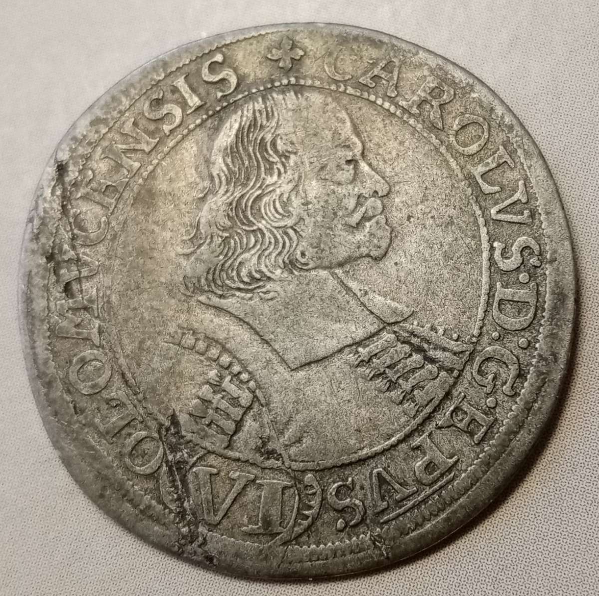 1673 Kingdom of Bohemia silver 6 Kreuzers- Charles II of Liechtenstein-Kastelkorn