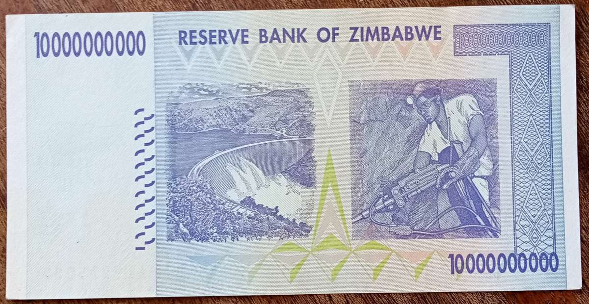 2008 Zimbabwe 10 billion dollars in AU+