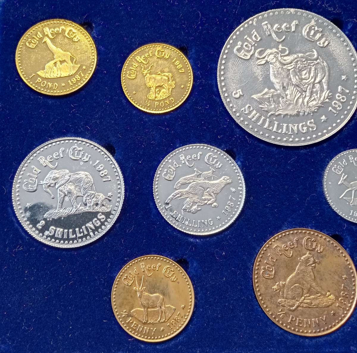 Scarcer 1987 GRC Mint ZAR Kruger proof token set in case (Animals)