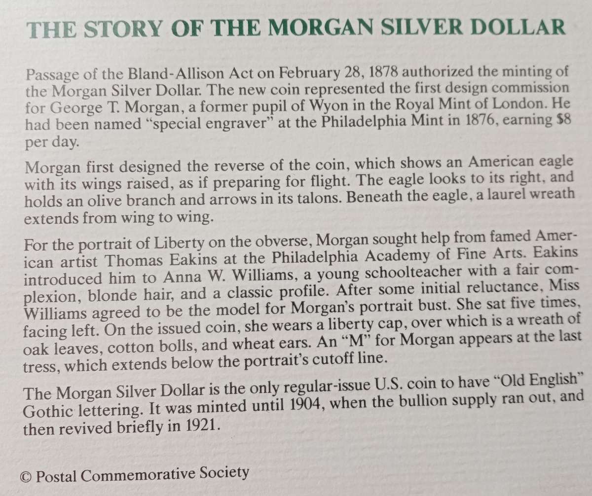 USA Morgan dollar centenary FDC incl.1889 P unc silver Morgan dollar