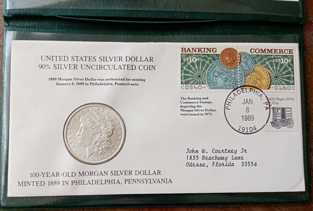 USA Morgan dollar centenary FDC incl.1889 P unc silver Morgan dollar