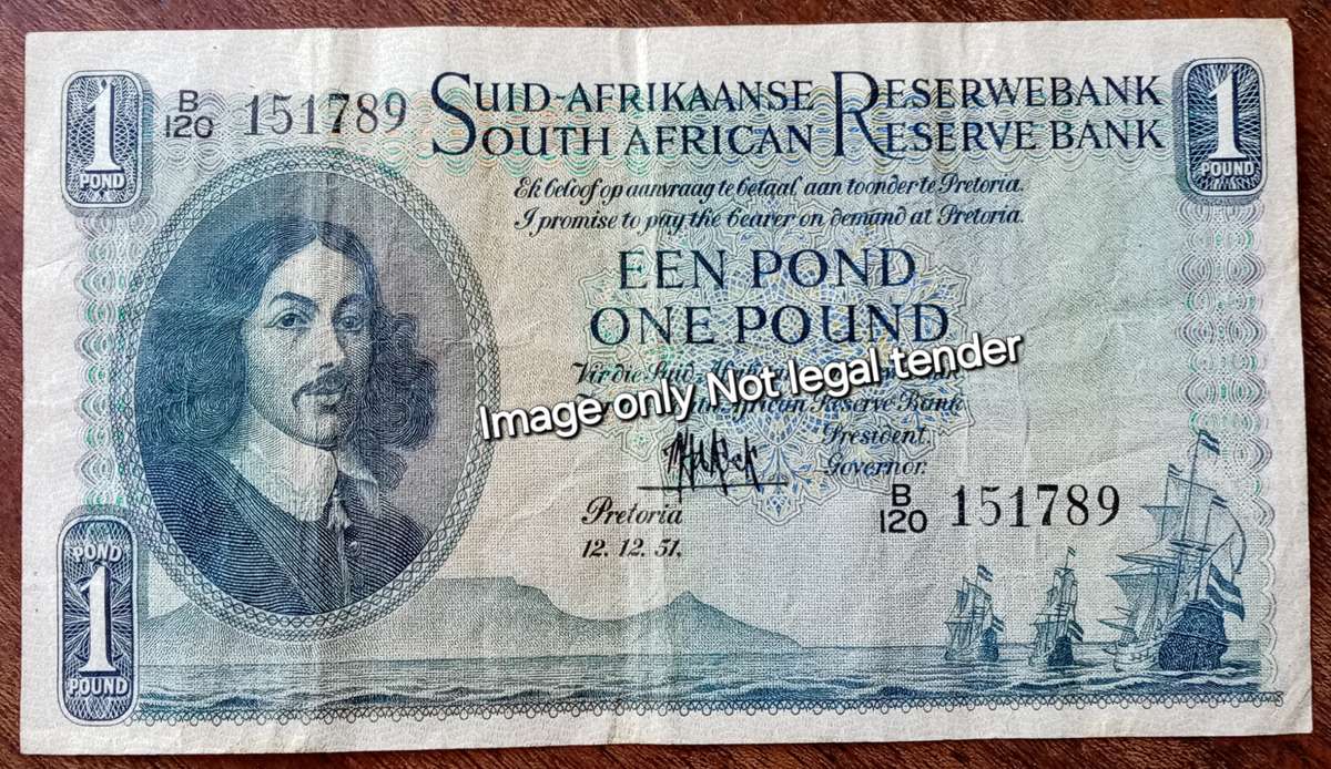 1951 M.H de Kock one pound note