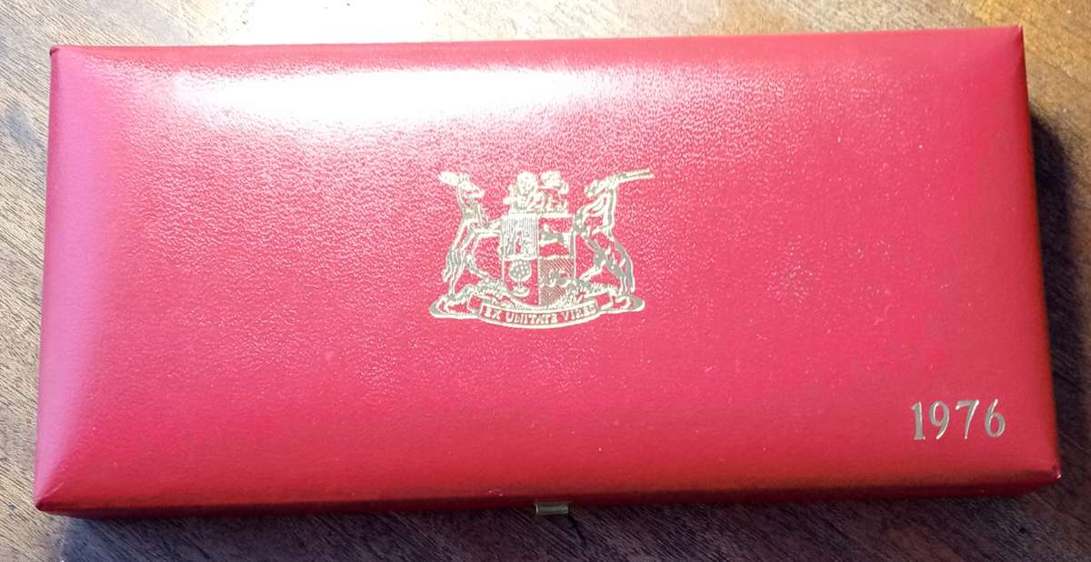 1976 Partial proof set in red box (50c-1/2c) `Pres.Fouche`