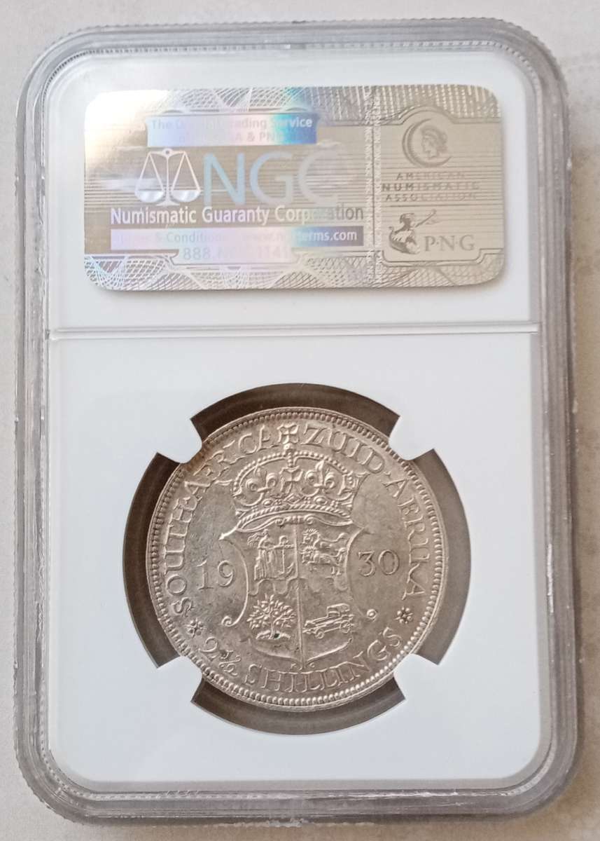 Nice 1930 union silver 2 1/2 shillings NGC AU55 (High cat value)